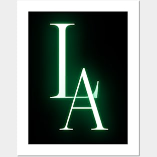 LA neon green Posters and Art